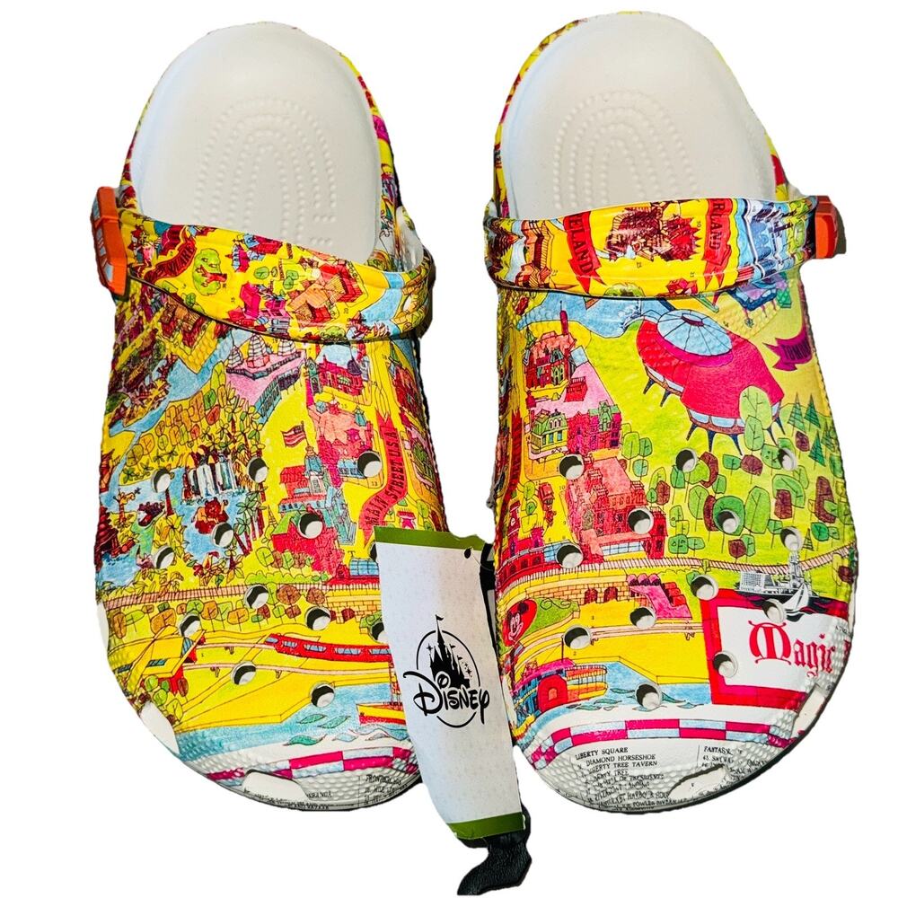 NEW Walt Disney World Map CROCS Vault 50th Anniversary Mens 8 Womens 10 NWT RARE